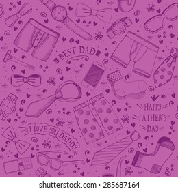 Hand drawn set of various Fathers day icons