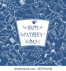 Hand drawn set of various Fathers day icons