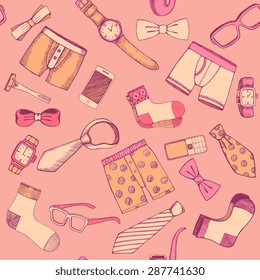 Hand drawn set of various Fathers day icons