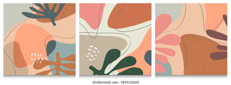 hand drawn set of various shapes and organic objects for background. set of doodle Abstract contemporary modern trendy. vector illustration