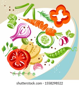 Hand drawn set of vegetables