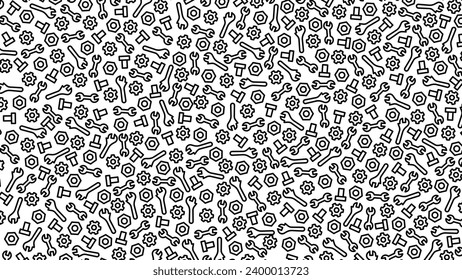 Hand drawn setting abstract pattern with black line.