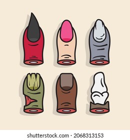 Hand drawn of the severed bottom thumbs design.