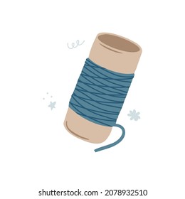 Hand drawn sewing threads isolated on a white background. Doodle, illustration in a simple flat style. It can be used for decoration of textile, paper and other surfaces.