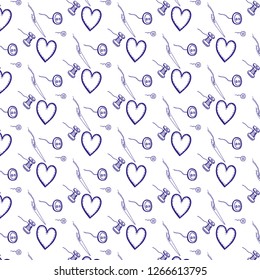 Hand drawn sewn doodles pattern