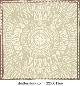 Hand drawn shabby indian  backdrop. Resembles the texture of Kraft paper. All objects are conveniently grouped  and are easily editable.