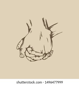 hand drawn hand shake vector illustration