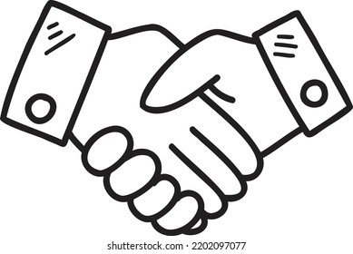 Hand Drawn hand shaking hands illustration isolated on background