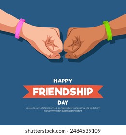 Hand drawn Shaking hands strongly on international happy friendship day fist to fist