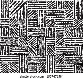 Hand drawn shaky marker lines creating rugged, simplistic pattern