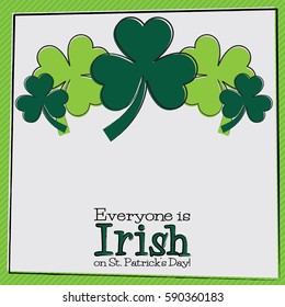 Hand drawn shamrock St Patrick's Day card in vector format.