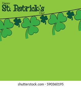 Hand drawn shamrock St Patrick's Day card in vector format.