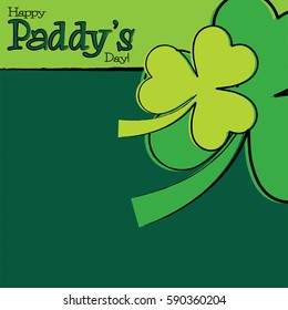 Hand drawn shamrock St Patrick's Day card in vector format.