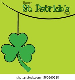 Hand drawn shamrock St Patrick's Day card in vector format.