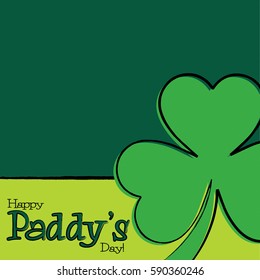 Hand drawn shamrock St Patrick's Day card in vector format.