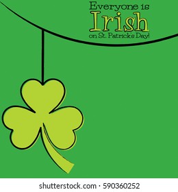 Hand drawn shamrock St Patrick's Day card in vector format.