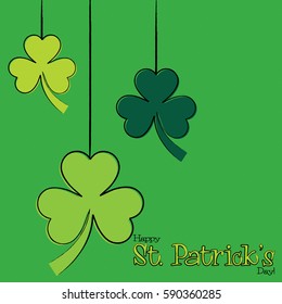 Hand drawn shamrock St Patrick's Day card in vector format.