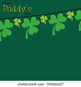 Hand drawn shamrock St Patrick's Day card in vector format.