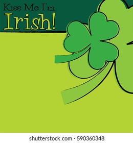 Hand drawn shamrock St Patrick's Day card in vector format.