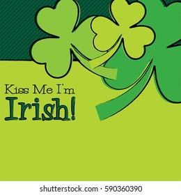 Hand drawn shamrock St Patrick's Day card in vector format.