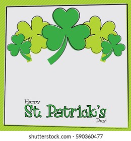 Hand drawn shamrock St Patrick's Day card in vector format.