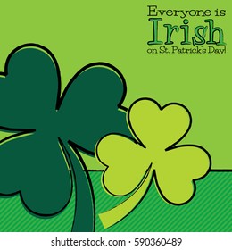 Hand drawn shamrock St Patrick's Day card in vector format.