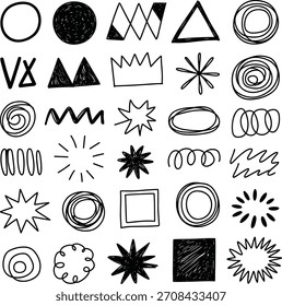 Doodles de forma dibujada a mano