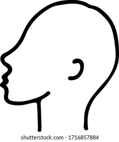 Hand drawn shape head. Doodle vector illustration.