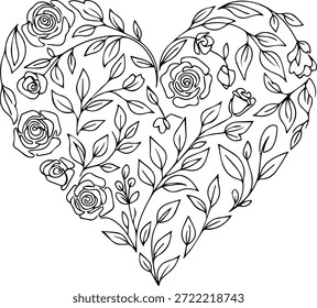 Desenhado à mão forma coração com linha de esboço bonito, forma divisor. Doodle de amor isolado no fundo branco para o casamento, mãe, mulher ou dia dos namorados. Ilustração vetorial