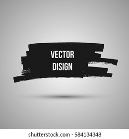 Hand drawn shape. Label, logo design element. Brush abstract frame. Vector illustration.