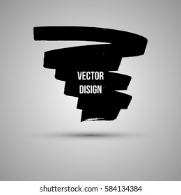 Hand drawn shape. Label, logo design element. Brush abstract frame. Vector illustration.