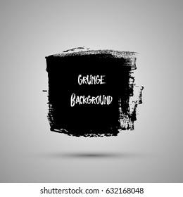 Hand drawn shape. Label, logo design element. Brush abstract wave. Vector illustration.