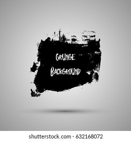 Hand drawn shape. Label, logo design element. Brush abstract wave. Vector illustration.