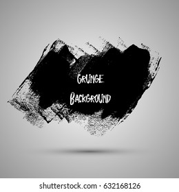 Hand drawn shape. Label, logo design element. Brush abstract wave. Vector illustration.