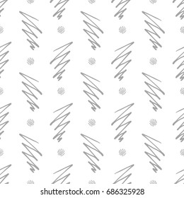 Hand Drawn Shape Scribble Seamless Pattern Background ,Vector Illustration