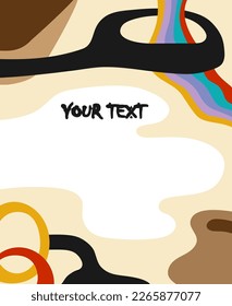 Hand drawn shapes and doodles in retro style. Abstract modern vector illustration for social media. Stamp texture