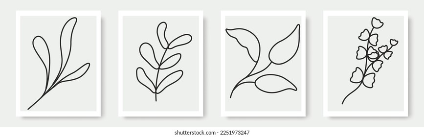 hand drawn shapes and floral design elements. Abstract contemporary modern trendy illustrations element icon