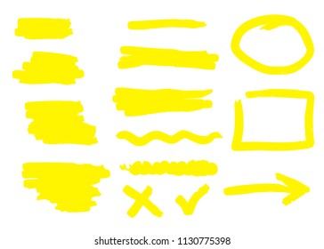 Hand drawn shapes and lines isolated on white background. Vector illustration. Eps 10.