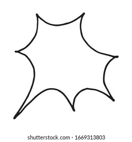 Hand drawn shapes of speech bubble. Hand drawn cartoon doodle vector illustration on white background.