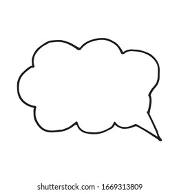 Hand drawn shapes of speech bubble. Hand drawn cartoon doodle vector illustration on white background.