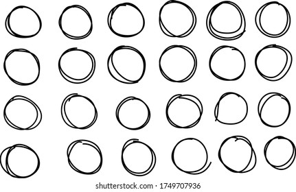 Hand Drawn Shapes vector shapes. Circles, triangles, heart, oval hand drawn doddle set illustration.