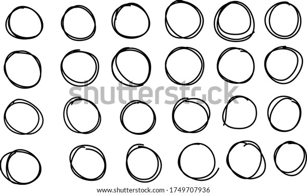 Hand Drawn Shapes vector\
shapes. Circles, triangles, heart, oval hand drawn doddle set\
illustration.