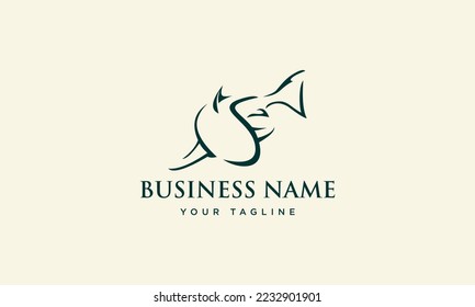 hand drawn shark logo design