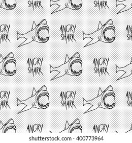 Hand drawn shark pattern 
