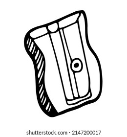 Hand Drawn Sharpener icon. Doodle illustration of sharpener vector icon for web design isolated on white background