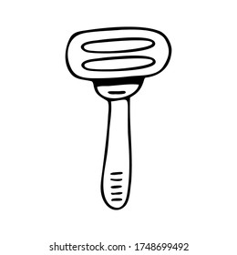 Handgezeichnete Rasiermaschine einzeln auf weißem Hintergrund. Doodle, einfache Umrissgrafik. Es kann für die Dekoration von Textilien, Papier und anderen Oberflächen verwendet werden.