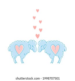 Hand drawn sheep icon. Sheep icon isolated on white background.