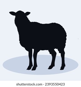 Hand drawn Sheep silhouette illustration