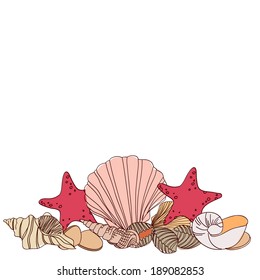 hand drawn shellfish vector