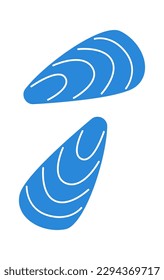 Hand drawn shellfishes abstract design element Seafood illustration. Vector illustration